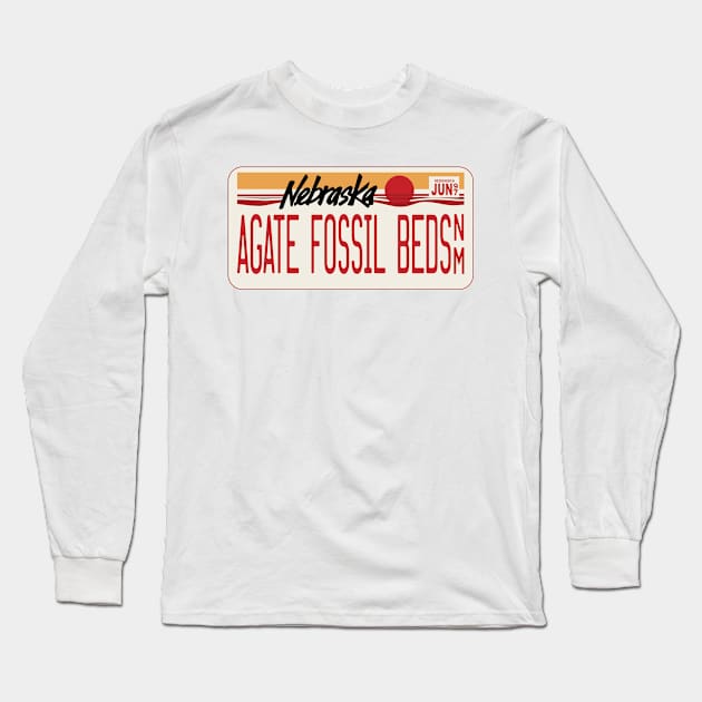 Agate Fossil Beds National Monument license plate Long Sleeve T-Shirt by nylebuss